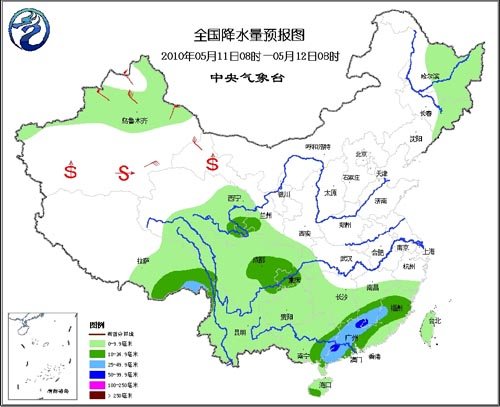 未来三天南方仍有暴雨 北方有大风降温天气