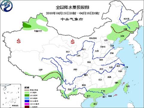 4月15日:未来三天全国天气预报