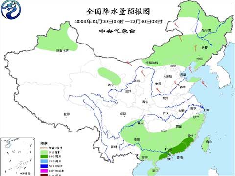 12月29日:未来三天全国天气预报