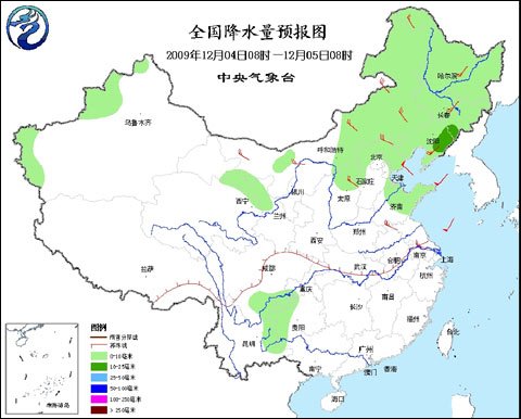 12月4日:未来三天全国天气预报